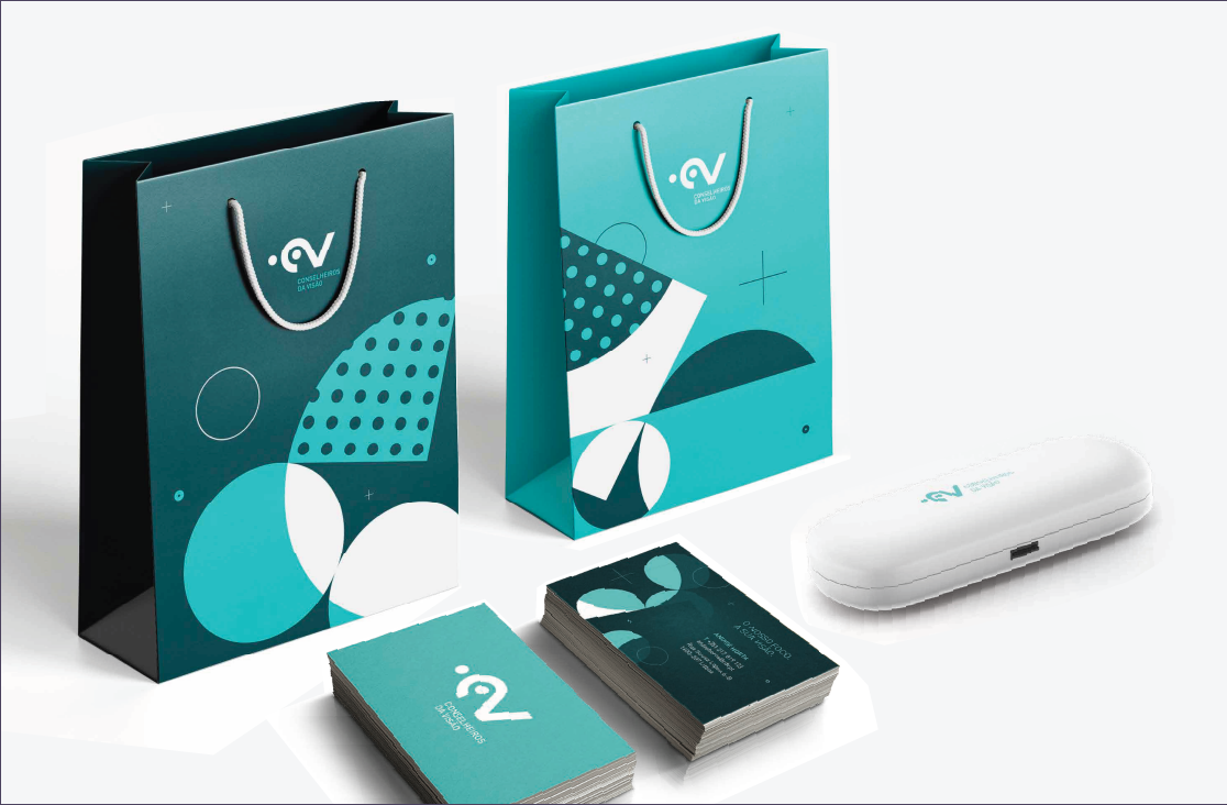 bags, glasses case and cards cv